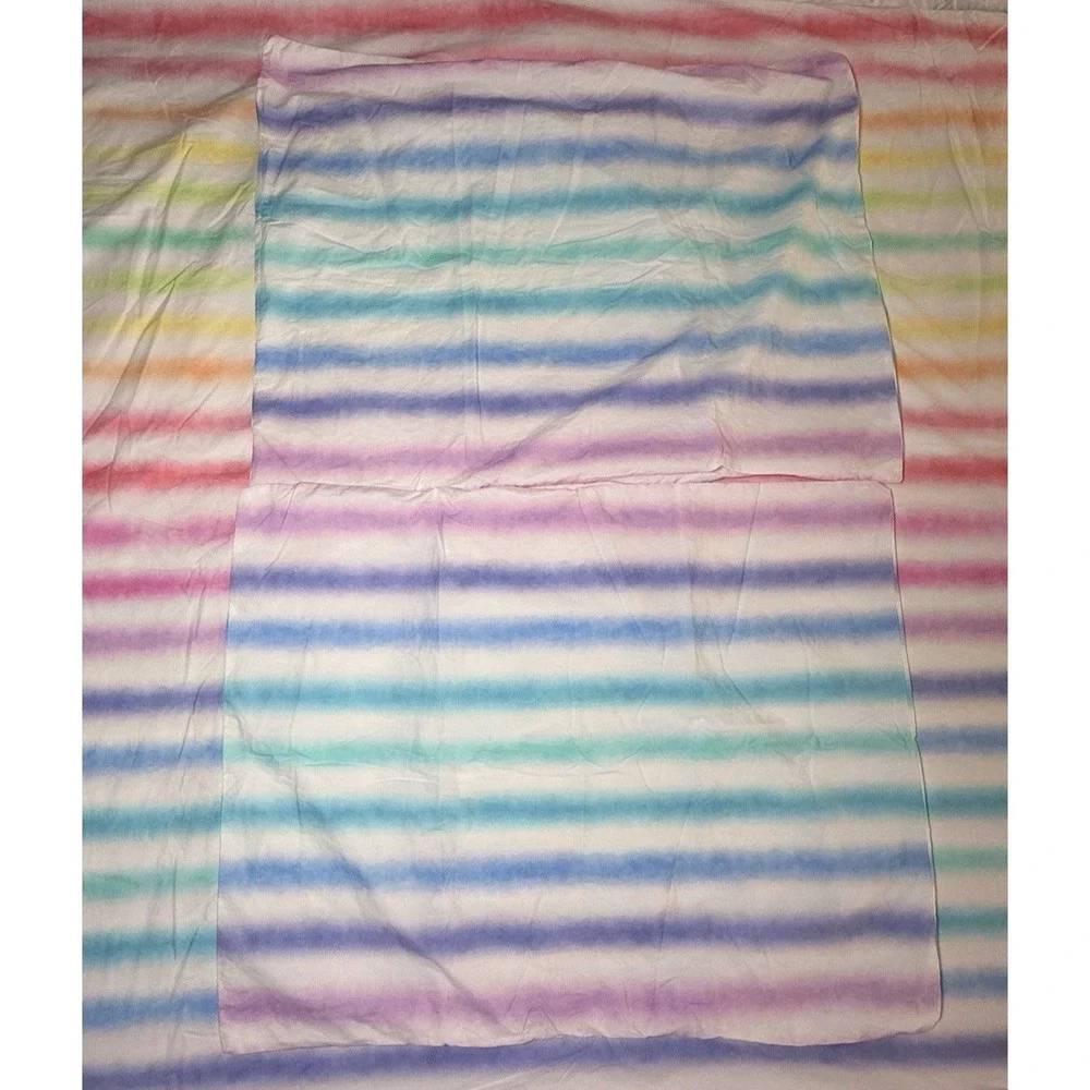 Pottery Barn Teen Watercolor‎ Duvet Cover Set Full Queen Rainbow Ombre Shams